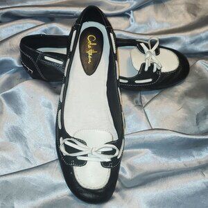 COLE HAAN Nike Air black white boat shoes GABI